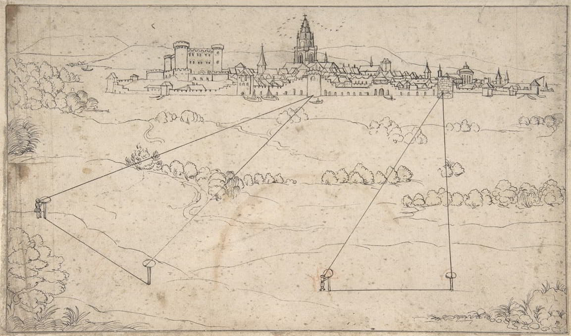 Matthäus Merian the elder - Perspectival Study with a View of a Medieval City