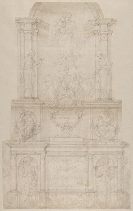 Michelangelo - Design for the Tomb of Pope Julius II della Rovere