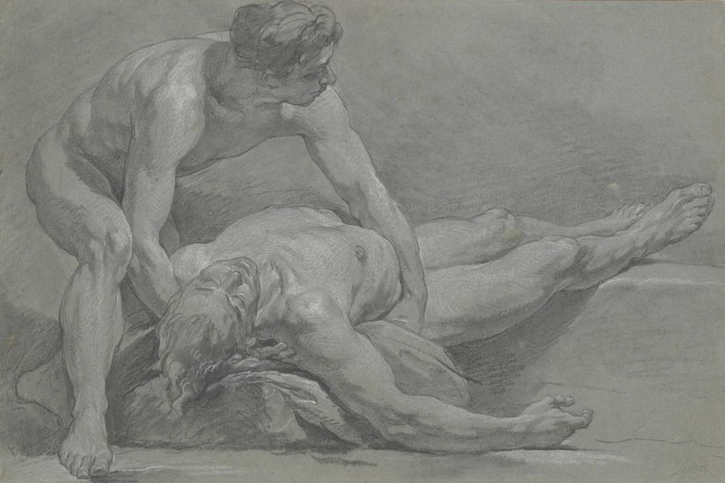 Nicolas Bernard Lépicié - Two Nude Male Figures