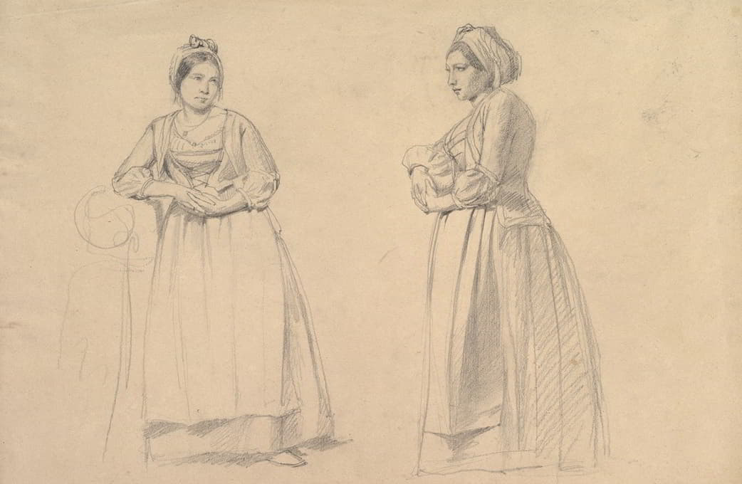 Anonymous - Two Studies of a Woman in Peasant Costume
