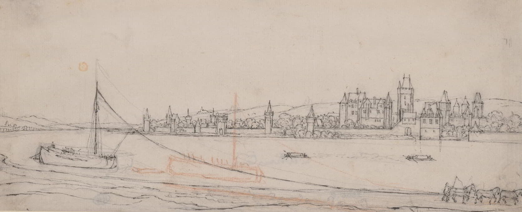 Wenceslaus Hollar - View of Lahnstein on the River Rhine