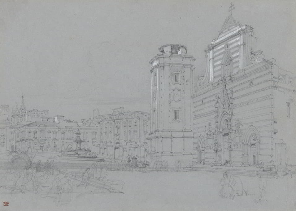 William Leighton Leitch - Piazza del Duomo, Messina, Sicily