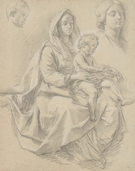 抱着孩子坐着的女人（亚历山大圣凯瑟琳神秘婚姻的习作）