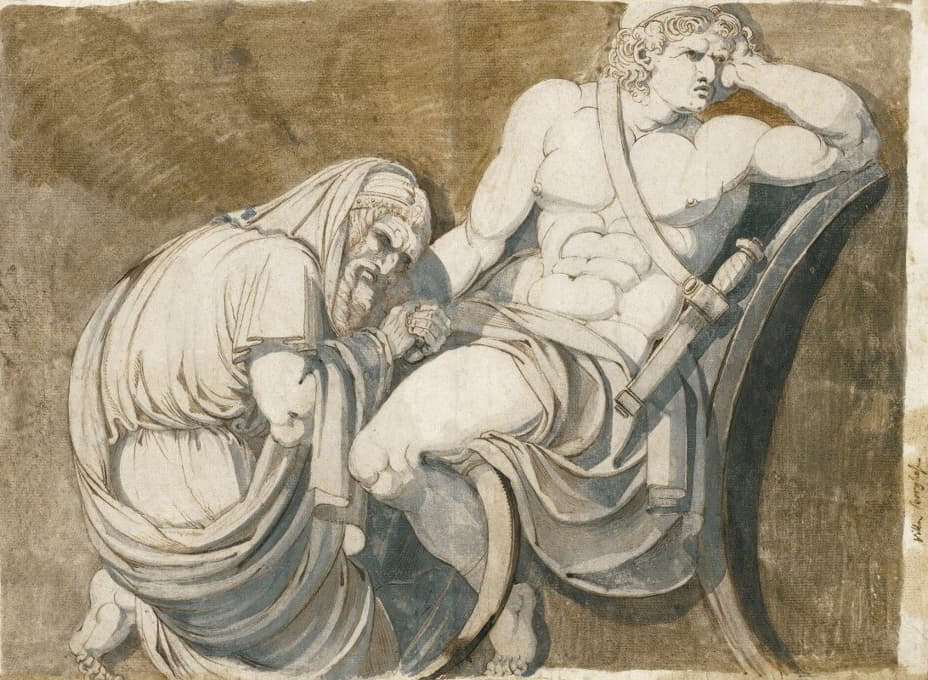 普里阿摩斯国王向阿喀琉斯乞讨赫克托的尸体