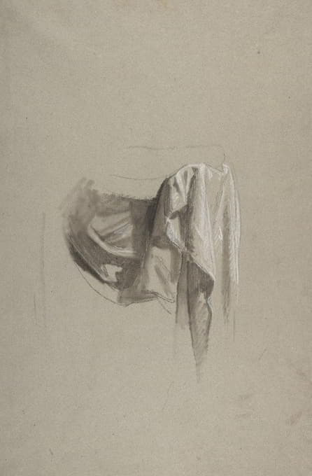Isidore Pils - Drapery Study for Figure Holding Crown