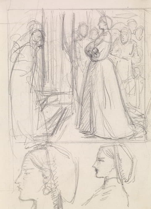 Sir John Everett Millais - Christina Rossetti’s Maude Clare – Figure and Head Studies
