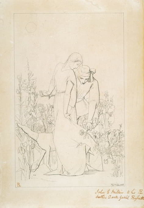 Sir John Everett Millais - Lovers by a Rosebush