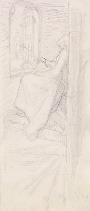 丁尼生的《圣艾格尼丝前夜》——构图草图