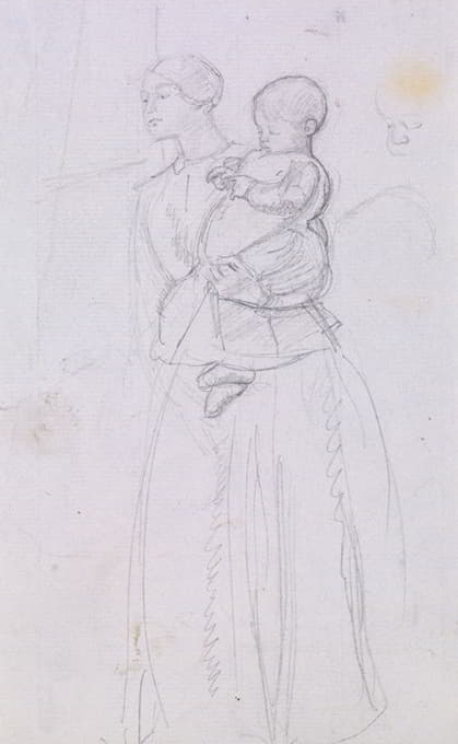 Sir John Everett Millais - Tennyson’s The Lord of Burleigh – The Death of Lady Burleigh – Sketch of the Nurse and Boy
