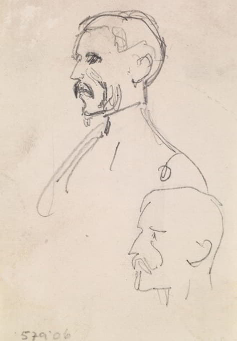 Sir John Everett Millais - Two Head Studies in Profile