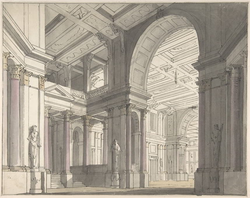 Josef Platzer - Design for a Stage set Showing the Interior of a Palace