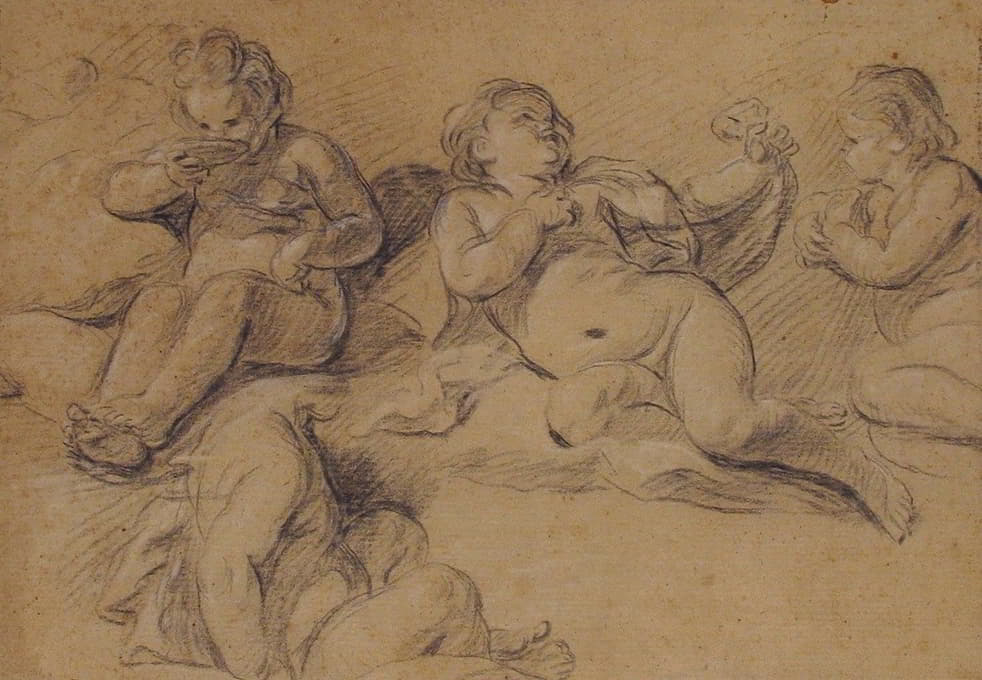 Joseph Ignace François Parrocel - Four Studies of a Nude Child
