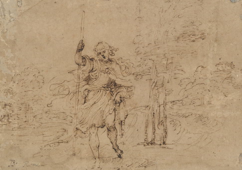 Ludovico Carracci - Saint Christopher in a Landscape