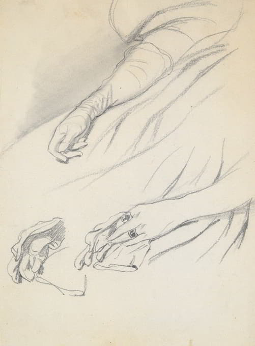 Paul Gavarni - Studies of Hands