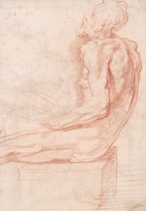 Polidoro da Caravaggio - Study of a Seated Old Man