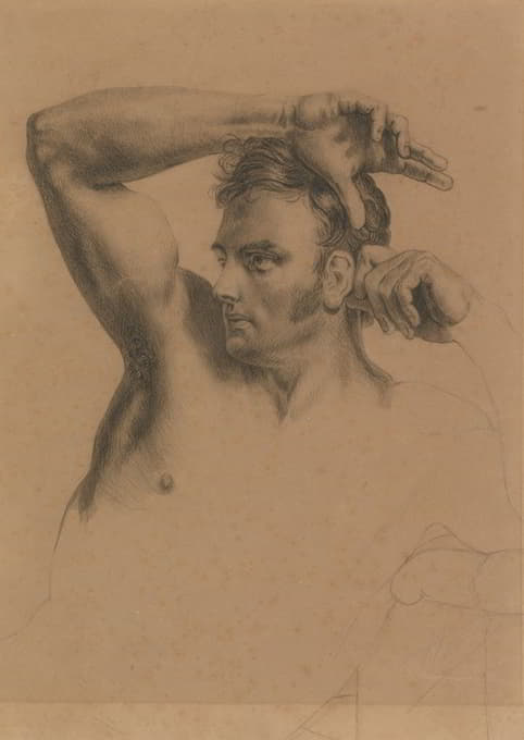 William Etty - Half-Length Male Nude