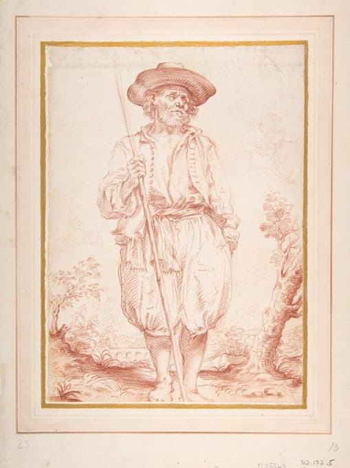 Giovan Gioseffo dal Sole - Standing Countryman Holding a Staff