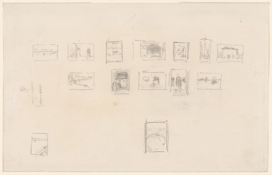James Abbott McNeill Whistler - Sketch for the Selection and Arrangement of Whistler’s First Venice Set