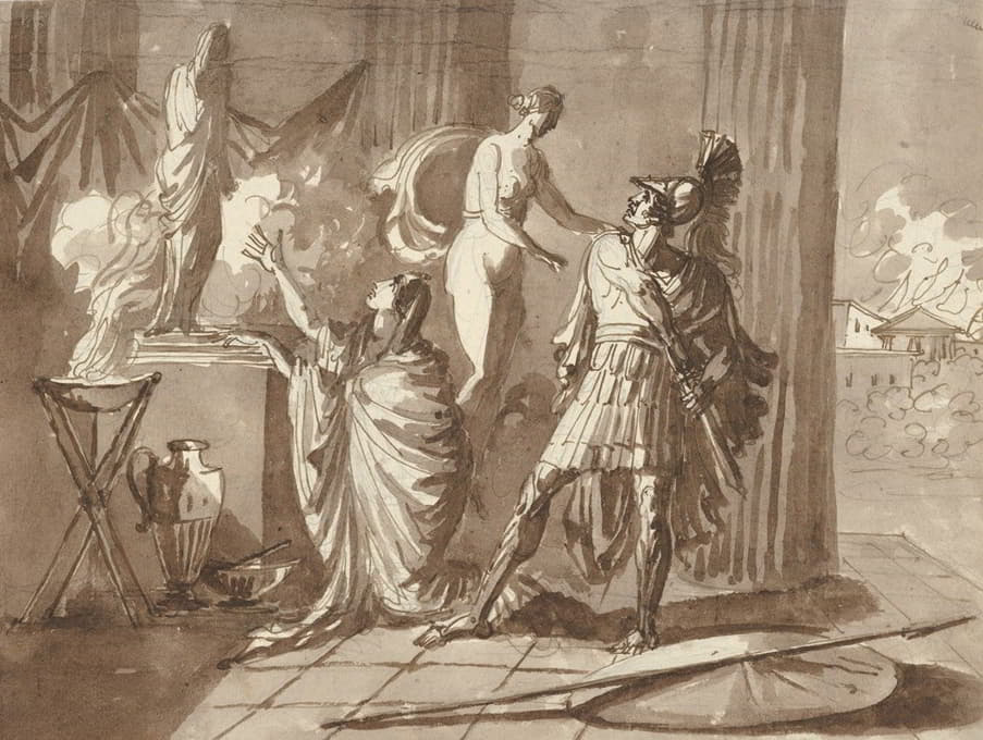Johann Tobias Sergel - Venus preventing Aeneas from killing Helen