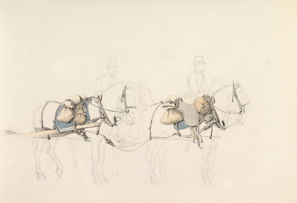 四匹马和两名骑手的研究