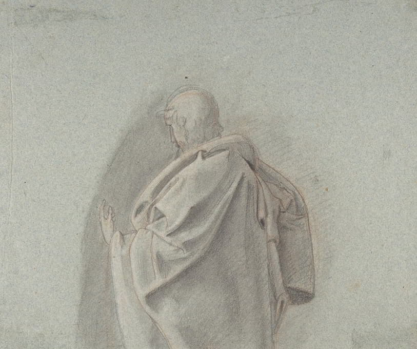 Ludwig Ferdinand Schnorr von Carolsfeld - Cropped Study of a Standing Man in a Cloak