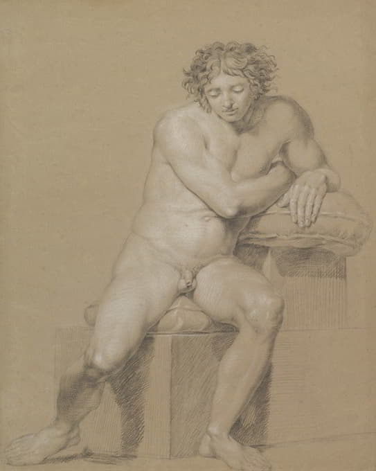 男性裸体坐姿研究