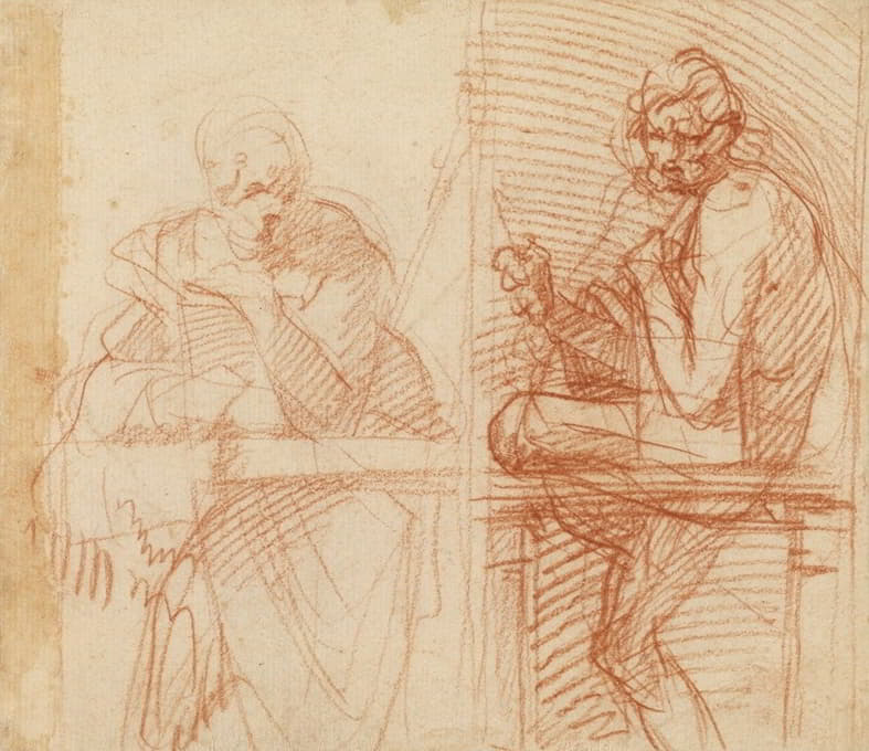 Andrea del Sarto - Study of Figures Behind a Balustrade