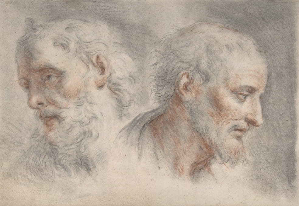 Bartholomaeus Ignaz Weiss - Two Studies of Bearded Men