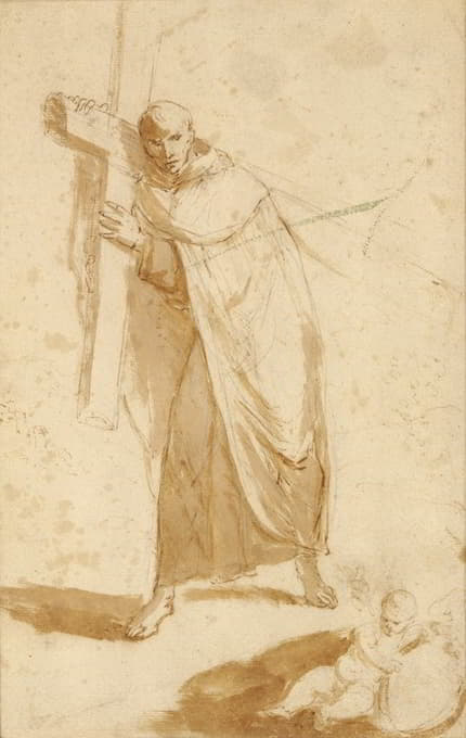 Follower of Bartolomé Esteban Murillo - A Monk Carrying a Cross