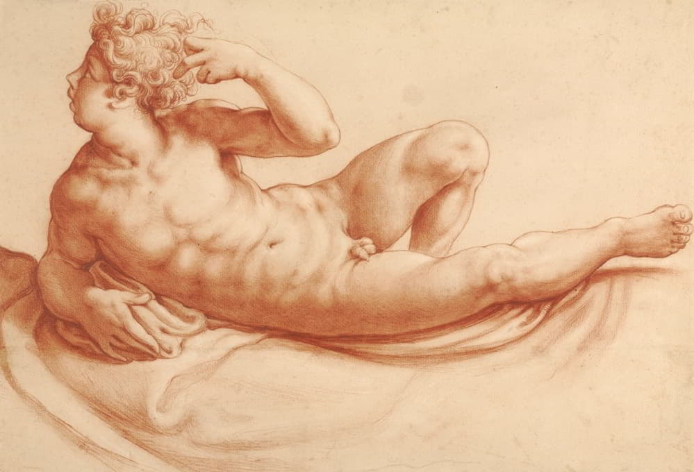 Francesco de' Rossi - Reclining Male Nude