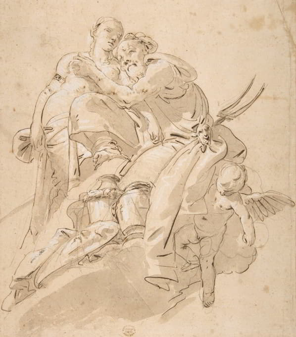 Giovanni Battista Tiepolo - Marine Deity with Attendant Female Figure