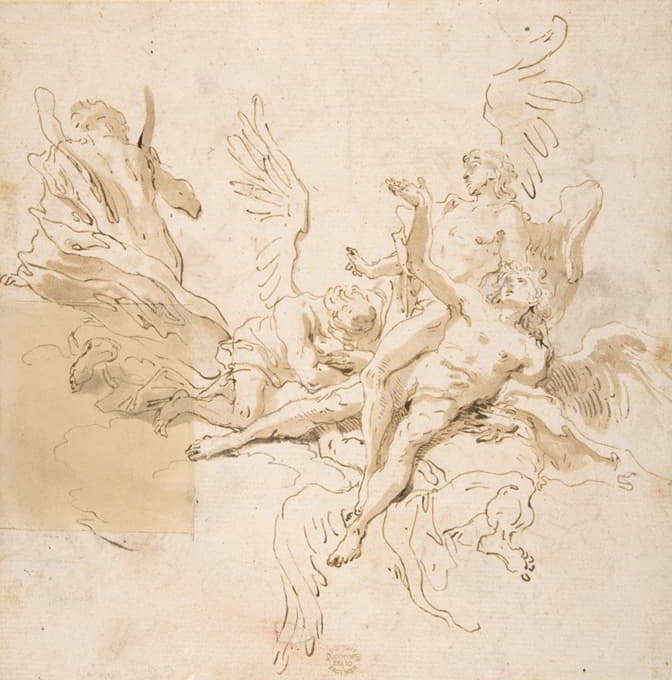 Giovanni Battista Tiepolo - Sheet of Studies; Five Angels