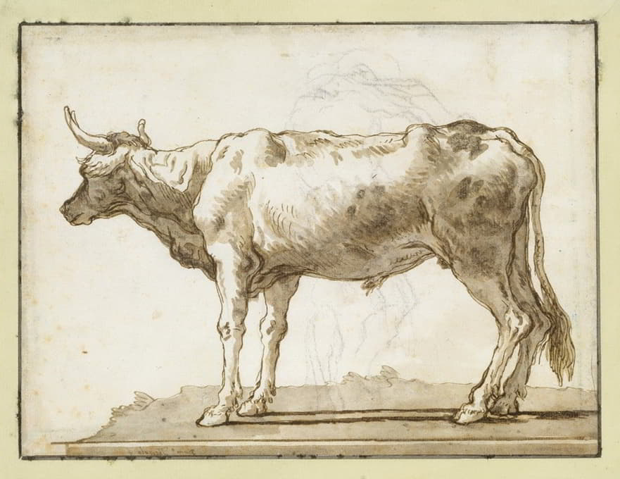 Giovanni Domenico Tiepolo - A Bullock Standing to the Right (on a Base)