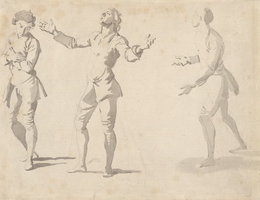 Giovanni Paolo Panini - Three Figure Studies