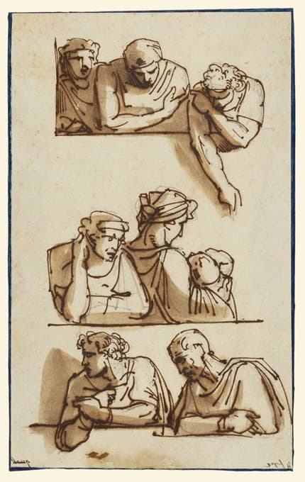 Giuseppe Bossi - Studies of Figures for the Apotheosis of Bodoni