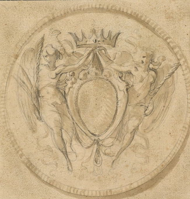 雷佐尼科家族的盾徽，由王子王冠封顶，并由两次有翼胜利支撑