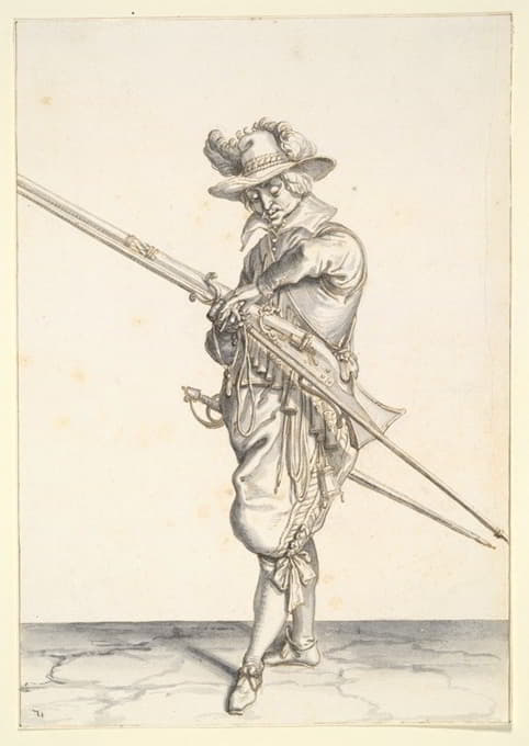 Jacob de Gheyn II - Soldier Preparing to Fire a Musket