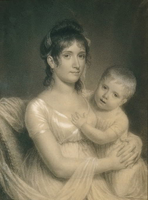 丹尼尔·斯特罗贝尔夫人（安娜·丘奇·斯特罗贝尔）和她的儿子乔治