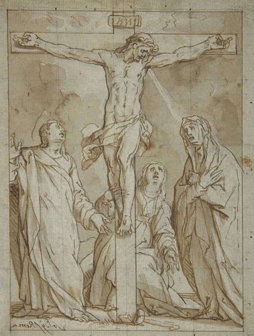 Lazzaro Tavarone - Christ Crucified, Attended by the Virgin, Saint Mary Magdalen, and Saint John the Evangelist