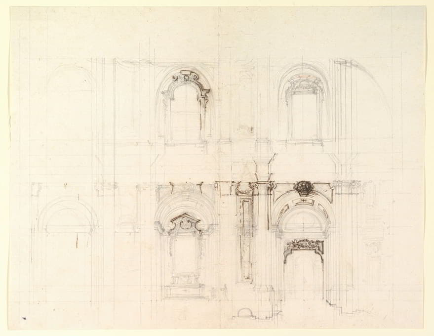 Luigi Vanvitelli - Design for a Church Interior