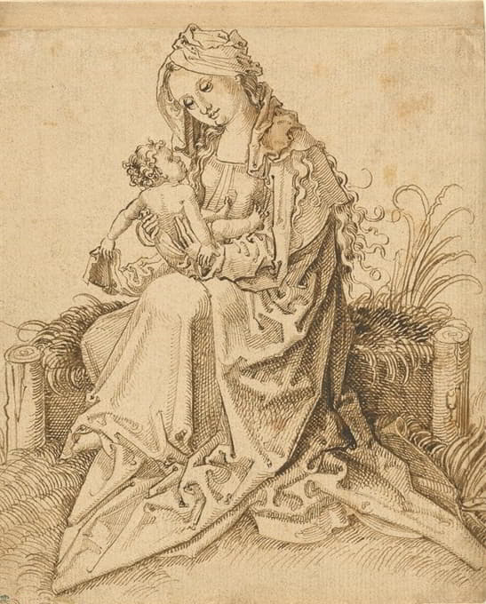 Nuremberg School - The Virgin and Child on a Grassy Bench