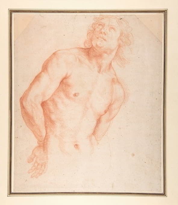 Ottavio Vannini - Half-Figure of a Male Nude with Arms behind Back