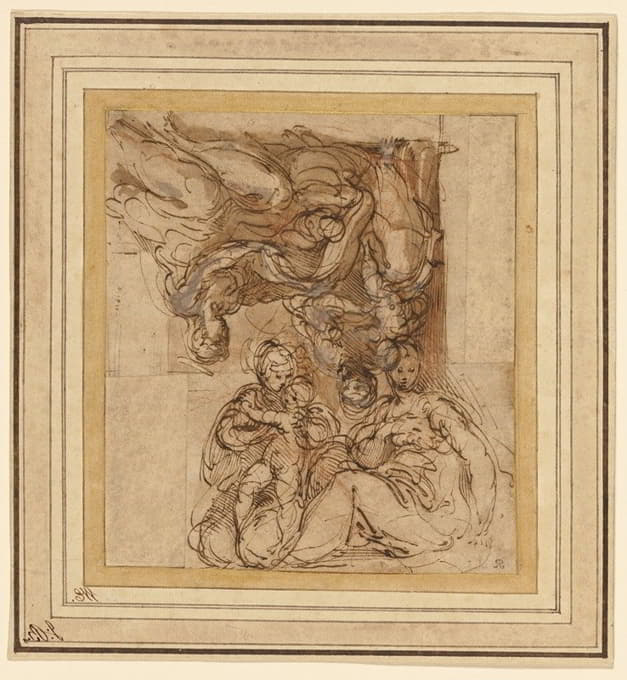 Parmigianino - Two Studies for a Holy Family