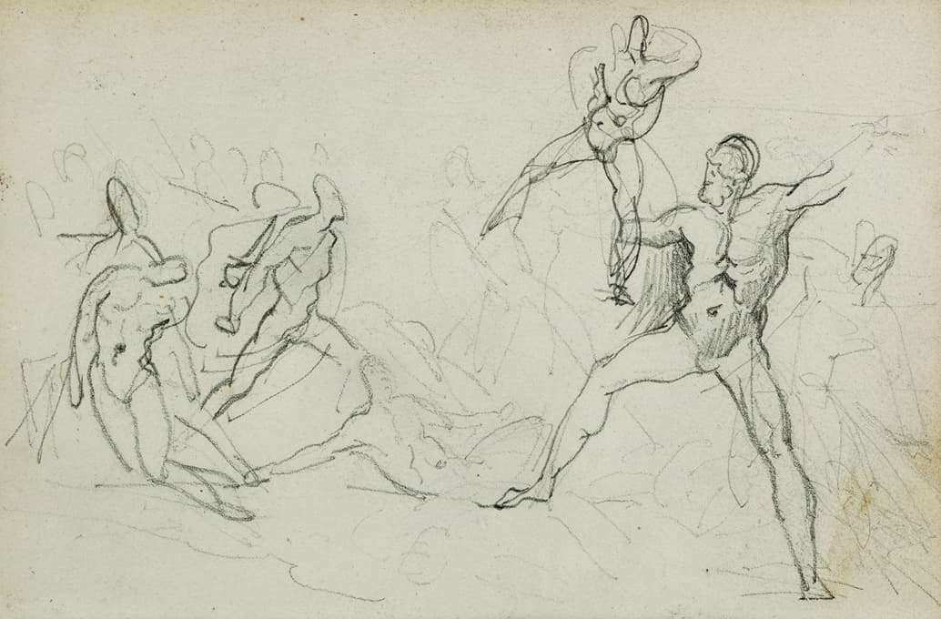 Théodore Géricault - Studies of nude men in combat