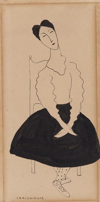 阿梅迪奥·莫迪里亚尼风格的珍妮特·布拉金肖像