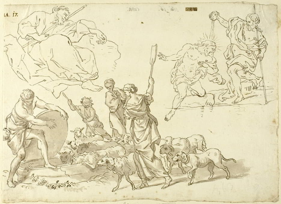 After Domenico Piola - Sketches of Religious Scenes