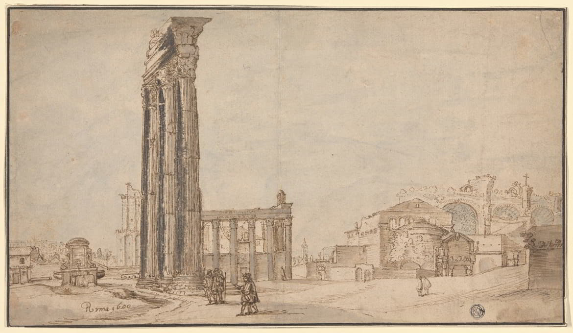 Circle of Willem van Nieulandt II - View from within the Roman Forum