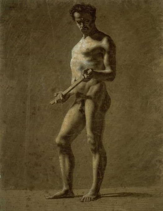 Eugène Delacroix - Standing Academic Male Nude