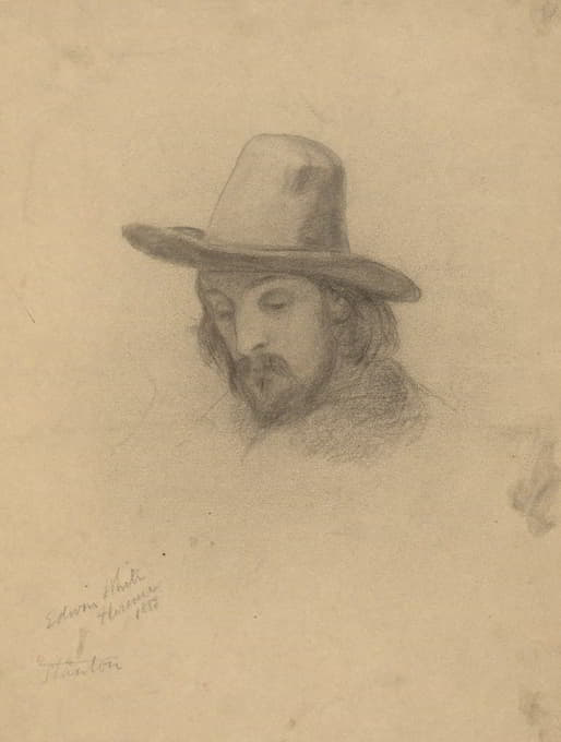 Edwin White - Edward Winslow, sketch for Signing of the Compact in the Cabin of the Mayflower