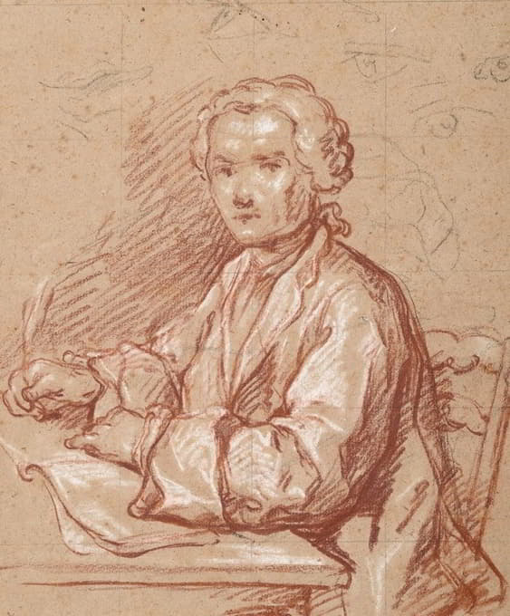 François-Louis-Joseph Watteau - Homme à son bureau écrivant